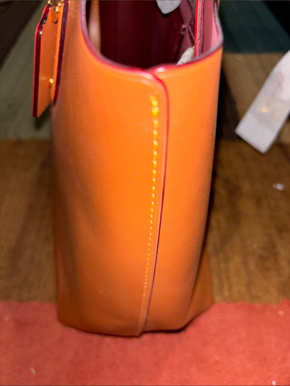 Coach Women's Brown Leather Tote Bag - Picture 3 of 10